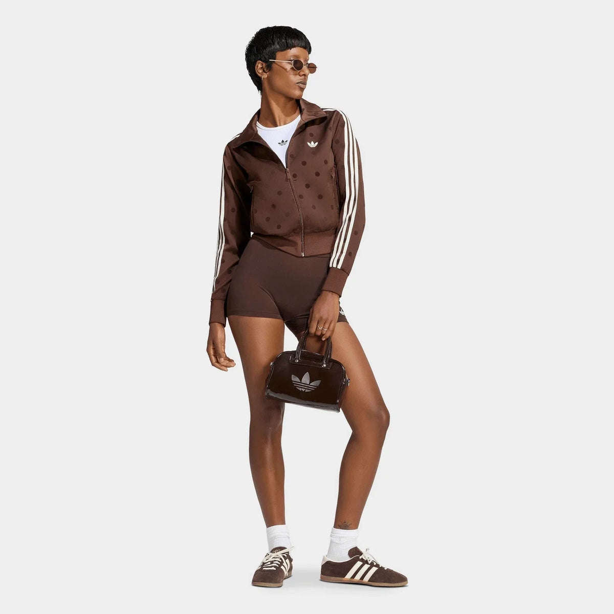 Women's Polka Dot Satin Full-Zip Track Jacket