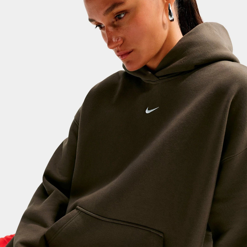 Women's Oversized Fleece Pullover Hoodie - Brown