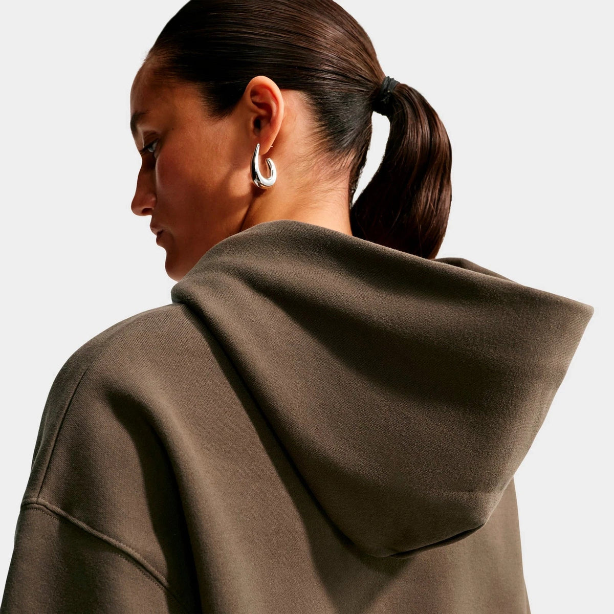 Women's Oversized Fleece Pullover Hoodie - Brown