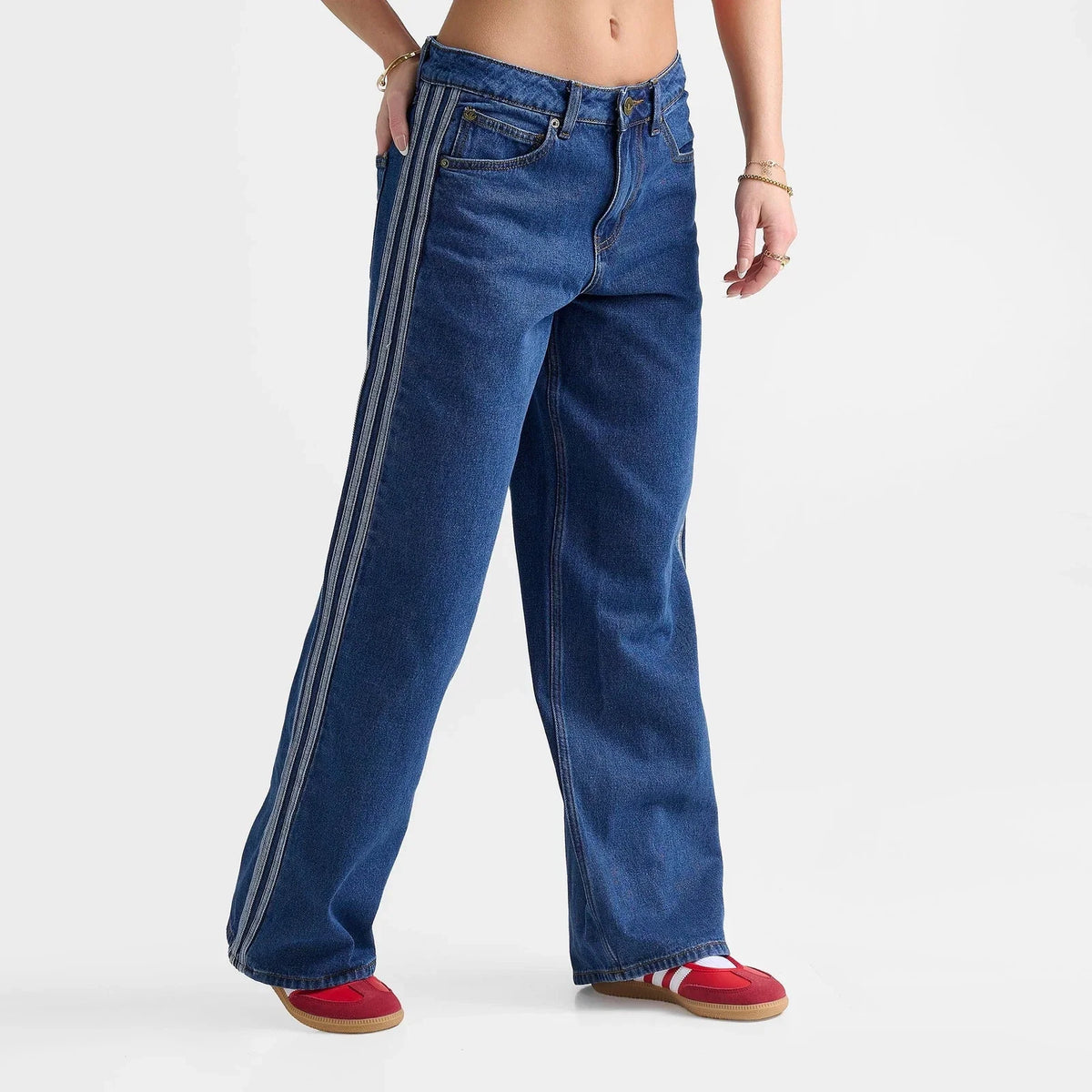 Women's Mid-Rise Denim Track Pants