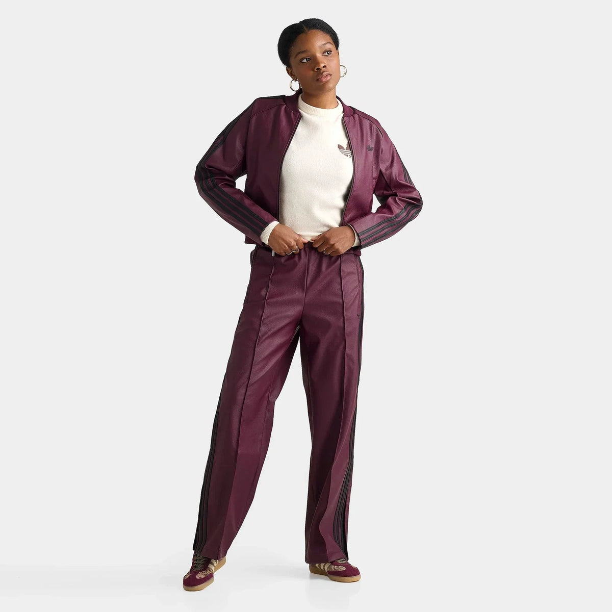 Women's Faux Leather Wide-Leg Pants