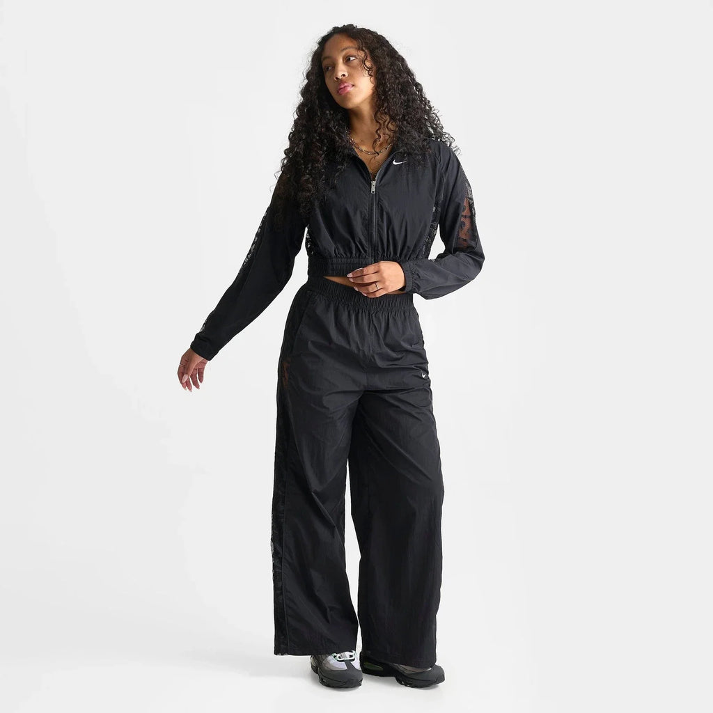 Women's Cropped Lace Full-Zip Track Jacket