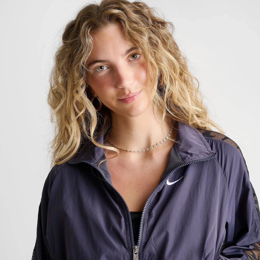 Women's Cropped Lace-Detail Track Jacket