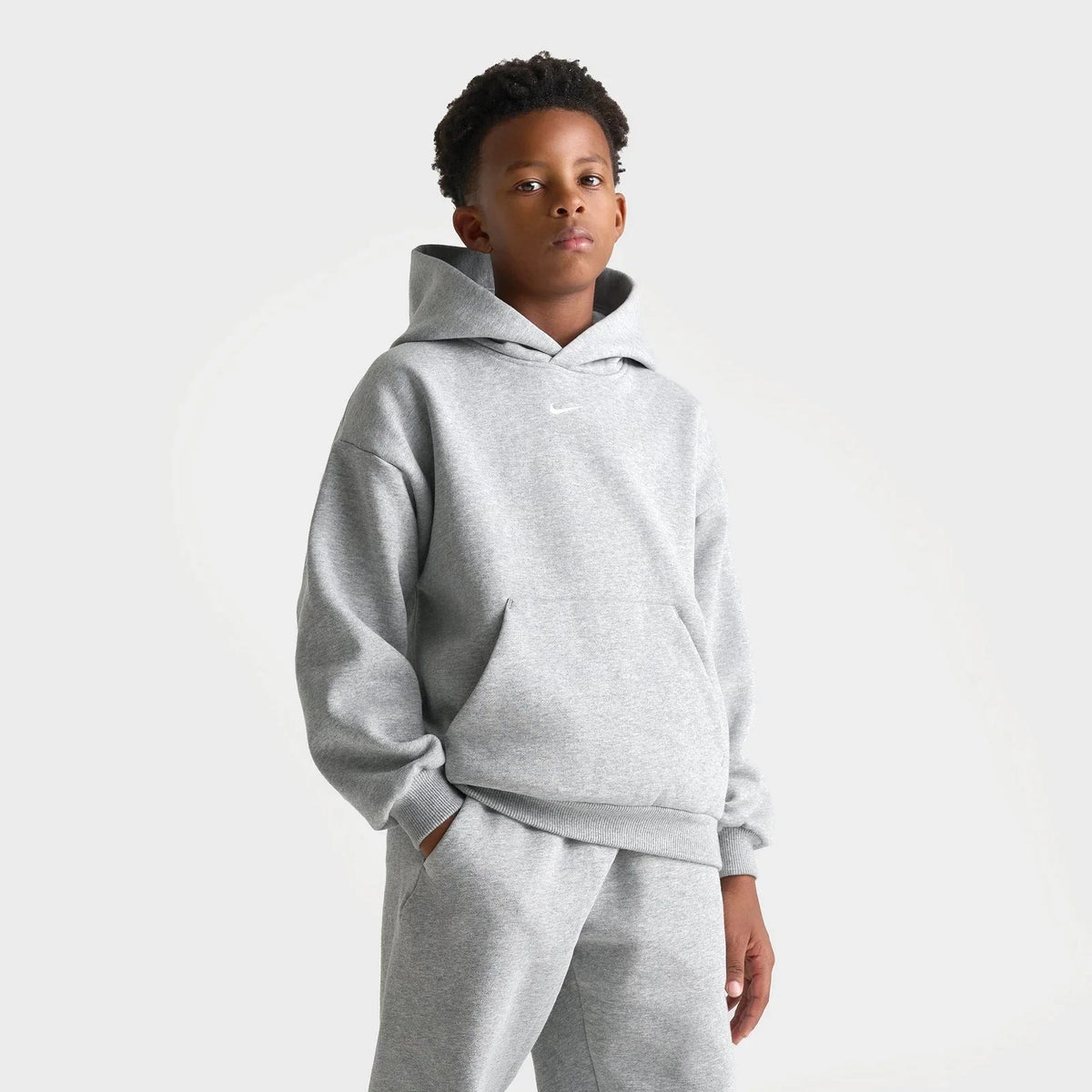 Big Kids' Loose Fit Fleece Pullover Hoodie - Gray