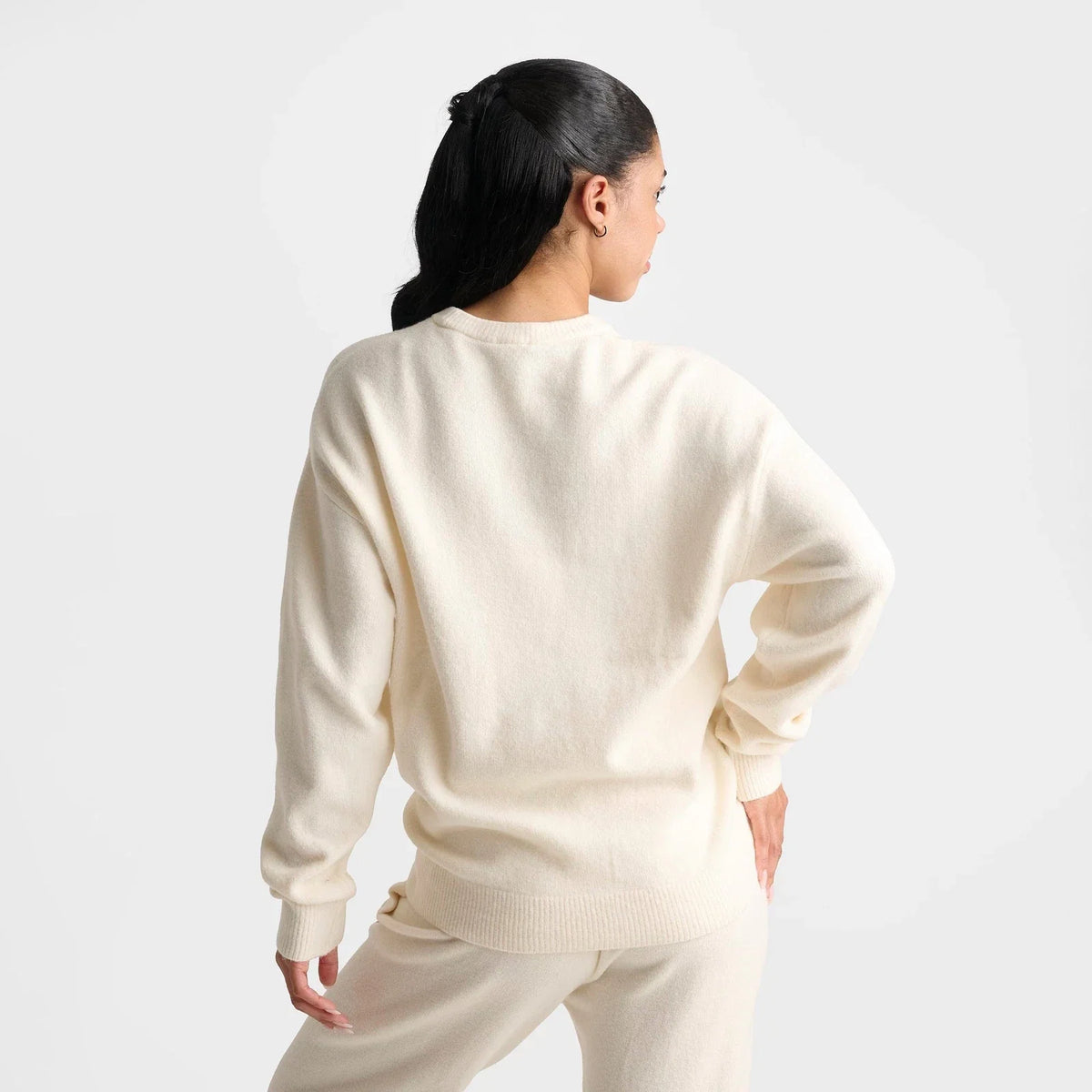 Women's Loose-Fit Wool-Blend Knit Sweater