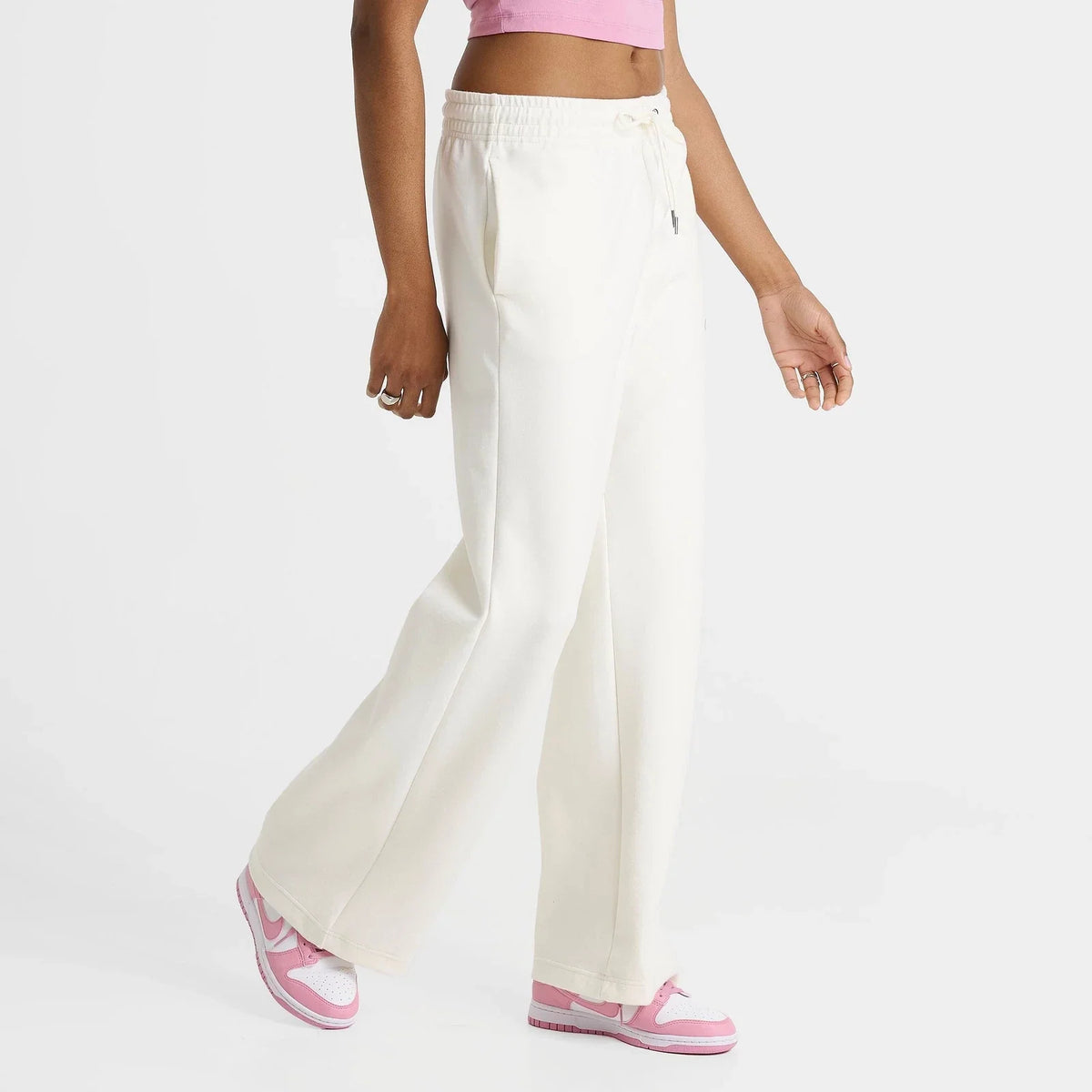 Women's High-Waisted Wide-Leg Fleece Pants