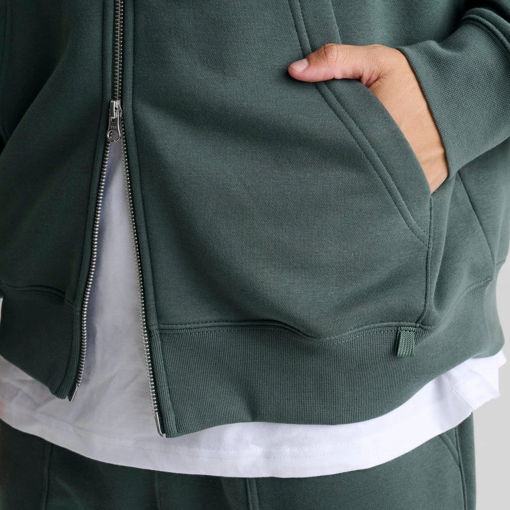 Men's Full-Zip Fleece Hoodie - Green