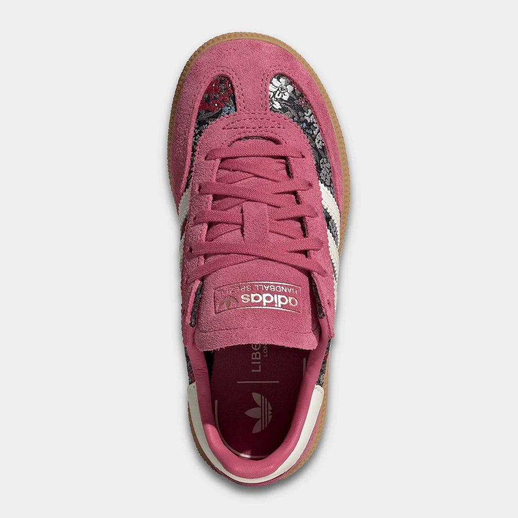Girls' Floral Leather And Textile Sneakers