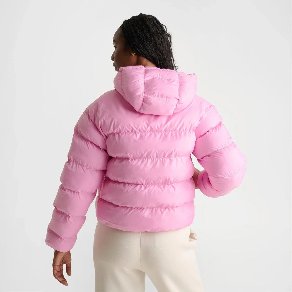 Women's Hooded Insulated Puffer Jacket - Red