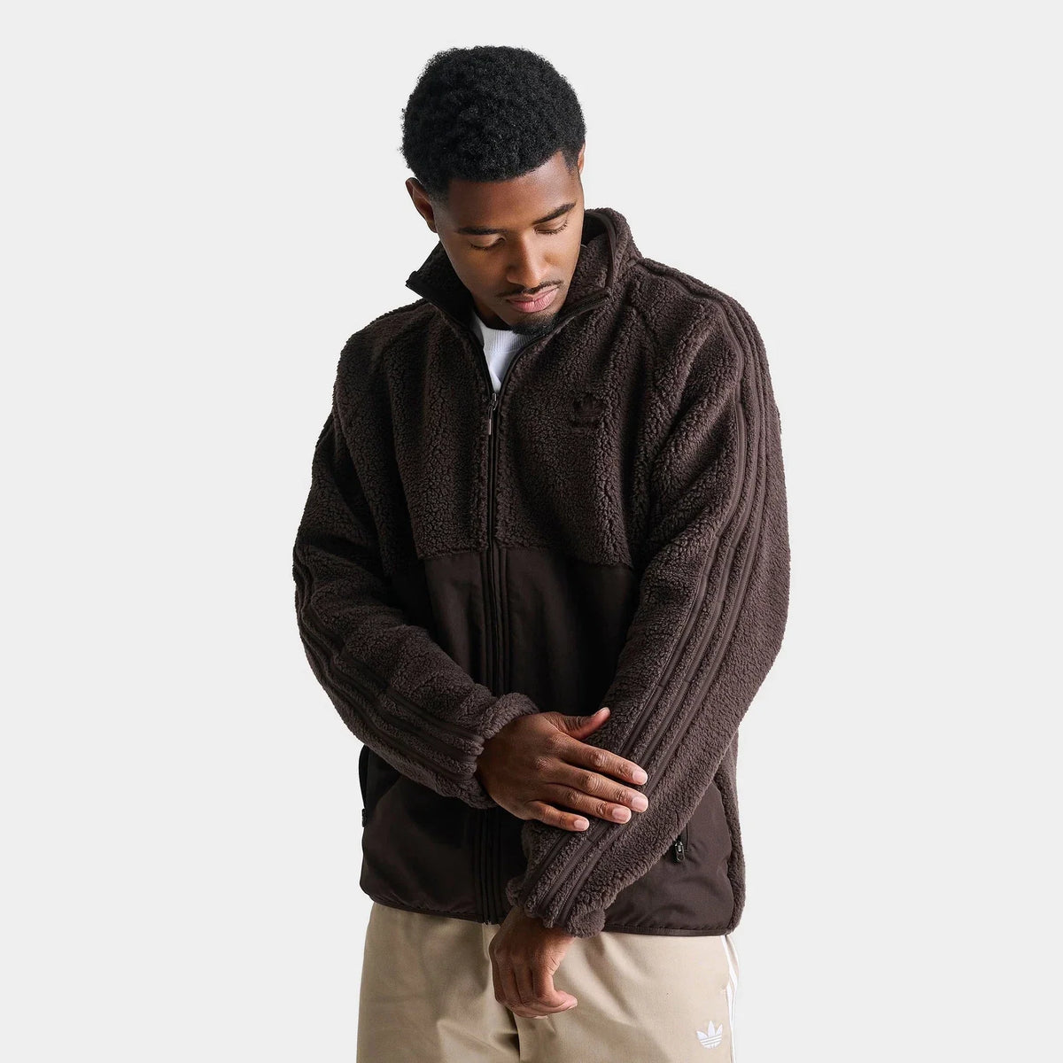 Men's Recycled Fleece Full-Zip Jacket - Brown