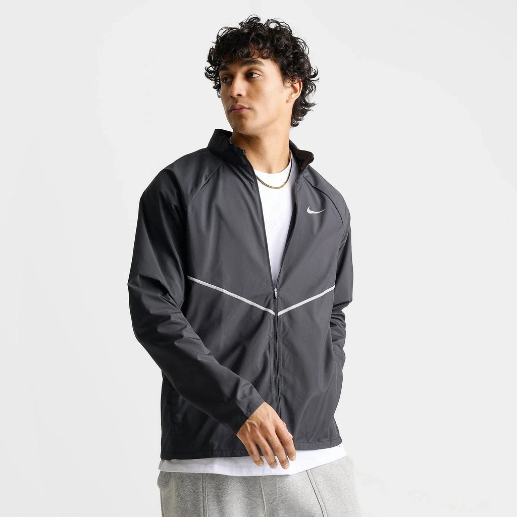 Men's Packable Water-Repellent Running Jacket - Black