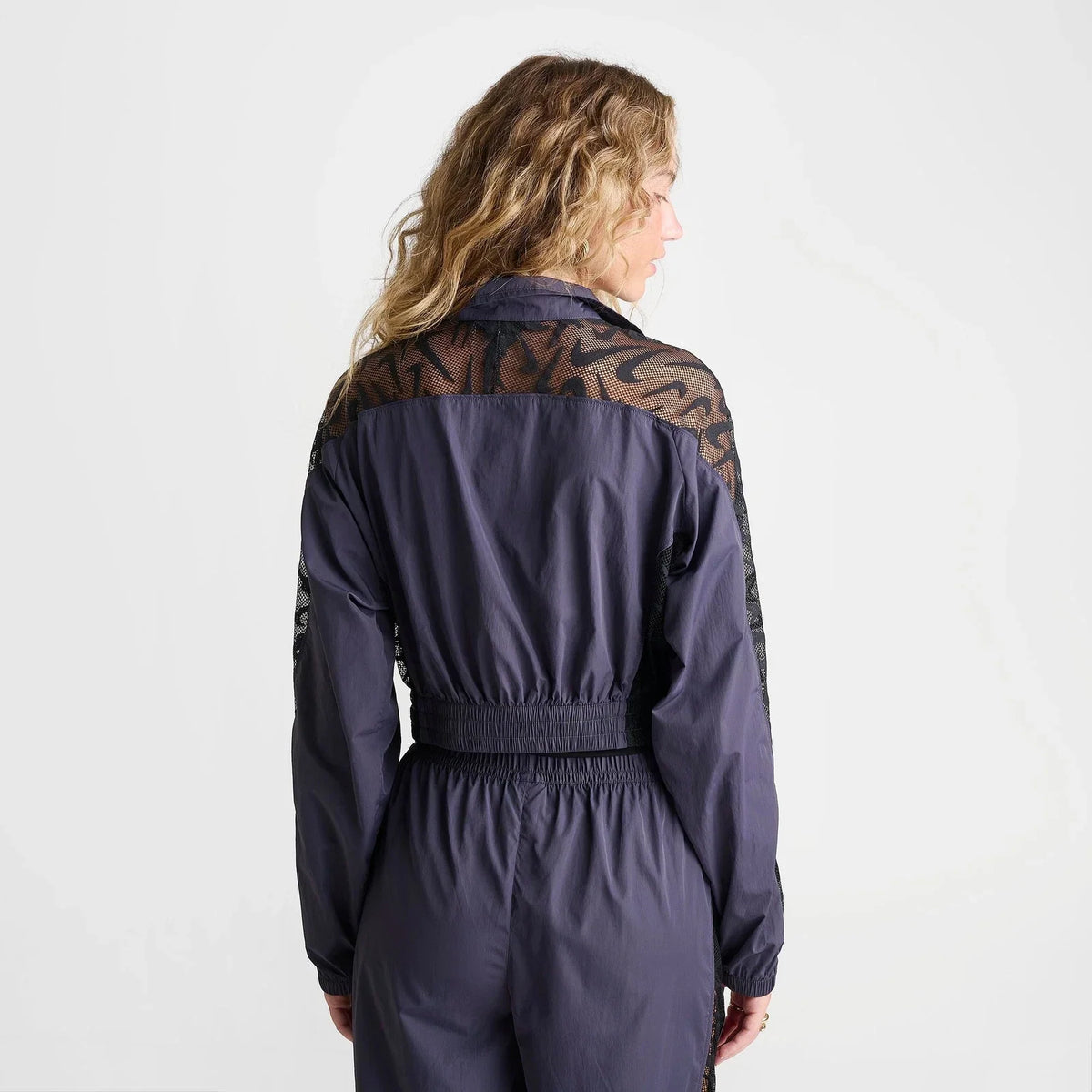 Women's Cropped Lace-Detail Track Jacket