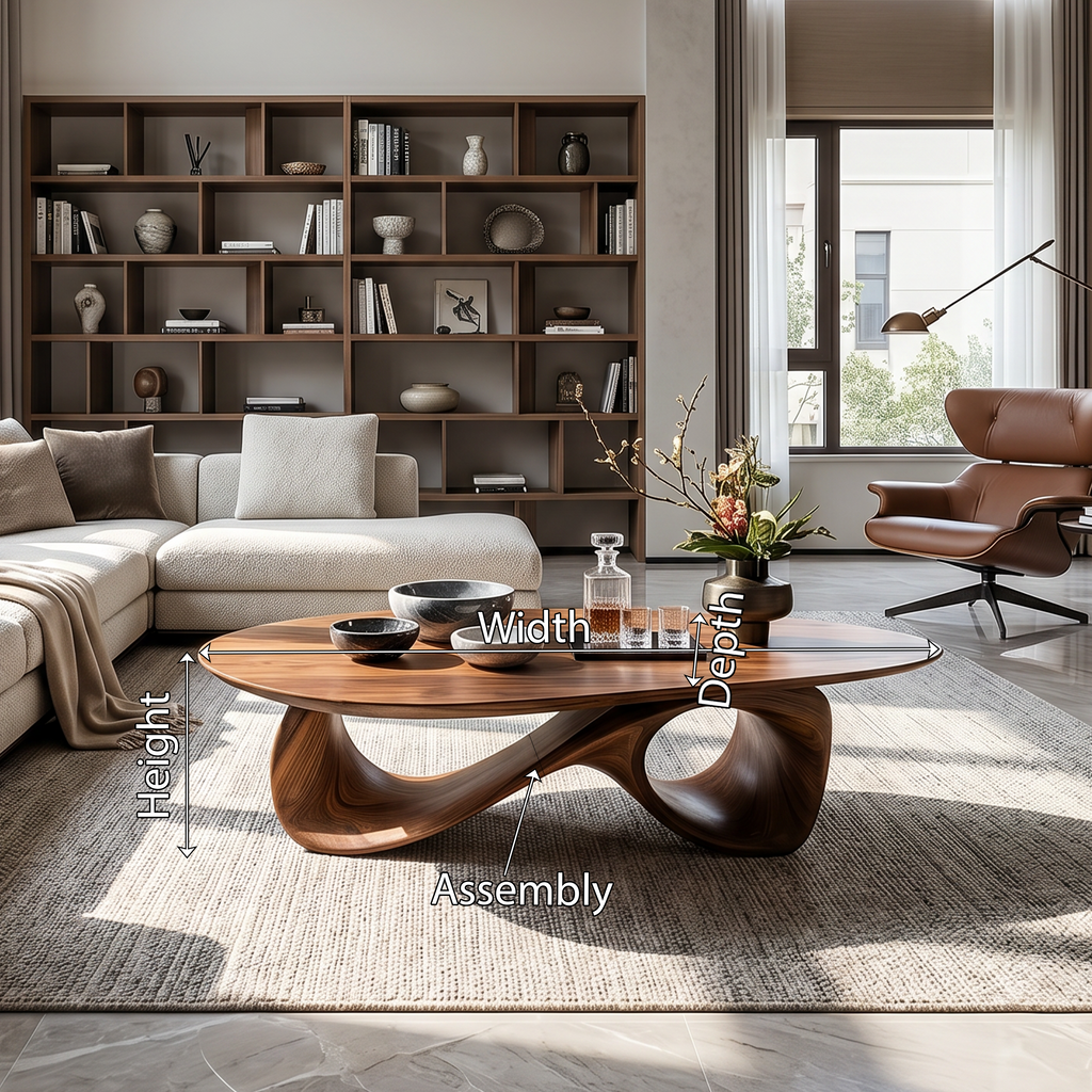 Rustic Solid Wood Coffee Table with Low-Set Simple Design - view 8
