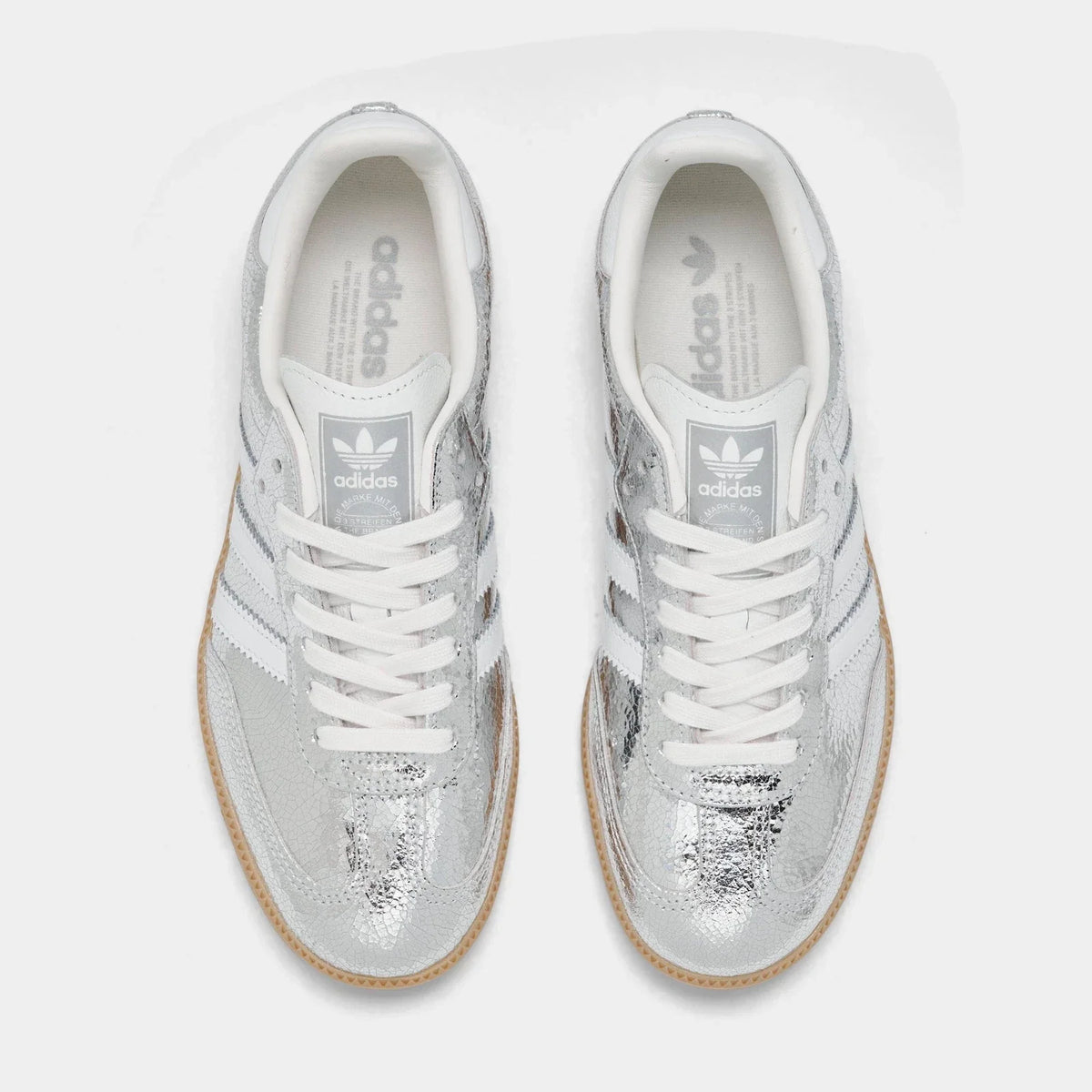 Women's Cracked Metallic Leather Sneakers