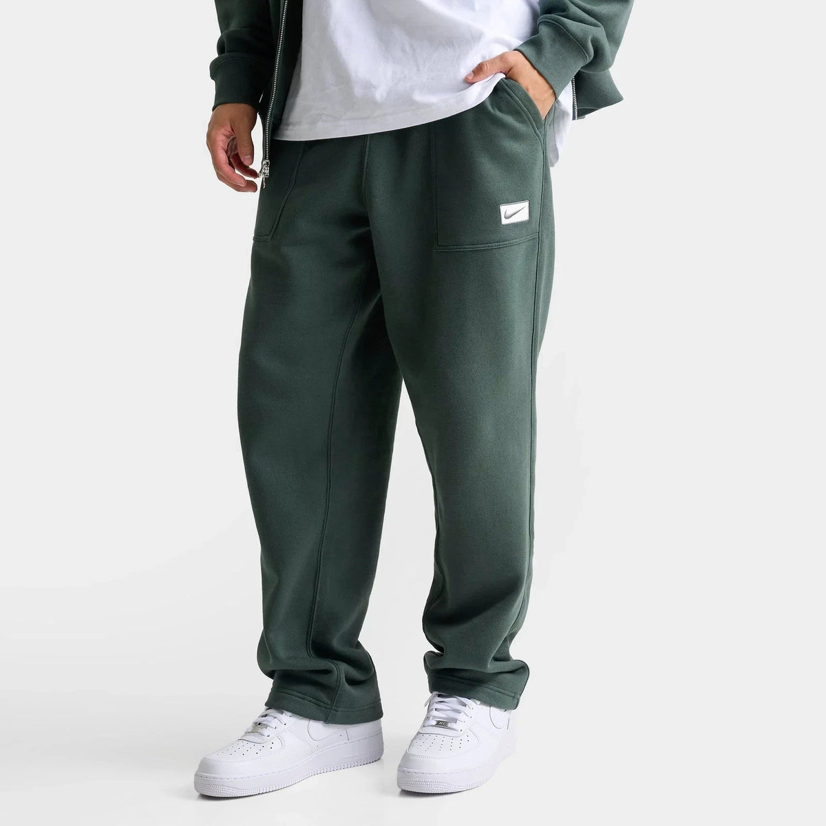 Men's Oversized Brushed Fleece Sweatpants - Green