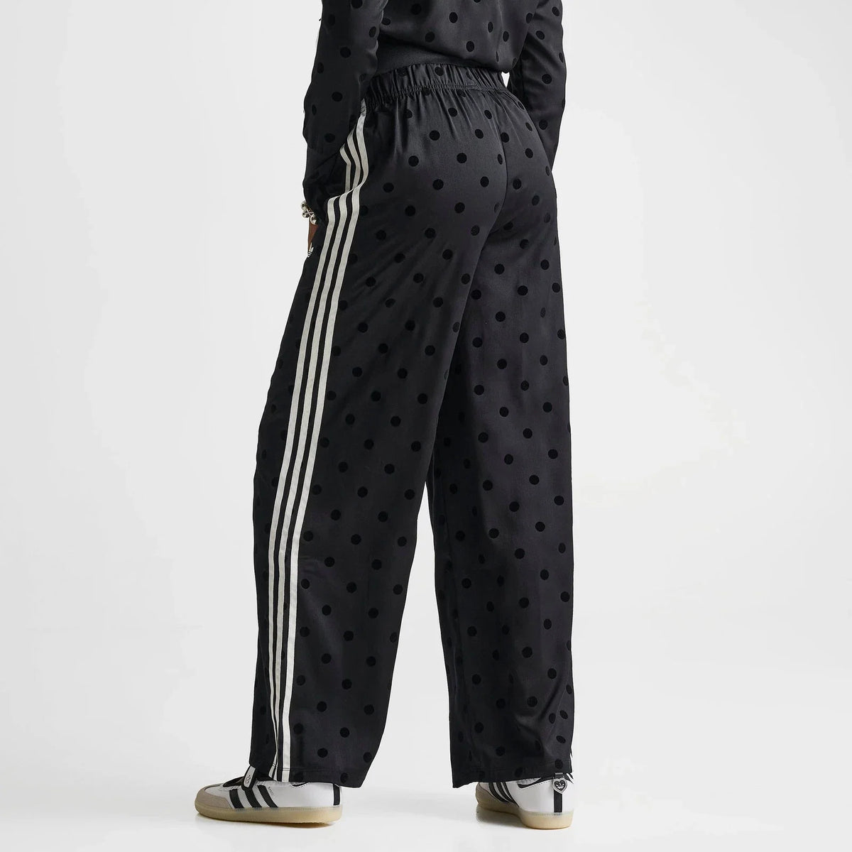 Women's Polka Dot Satin Wide-Leg Pants