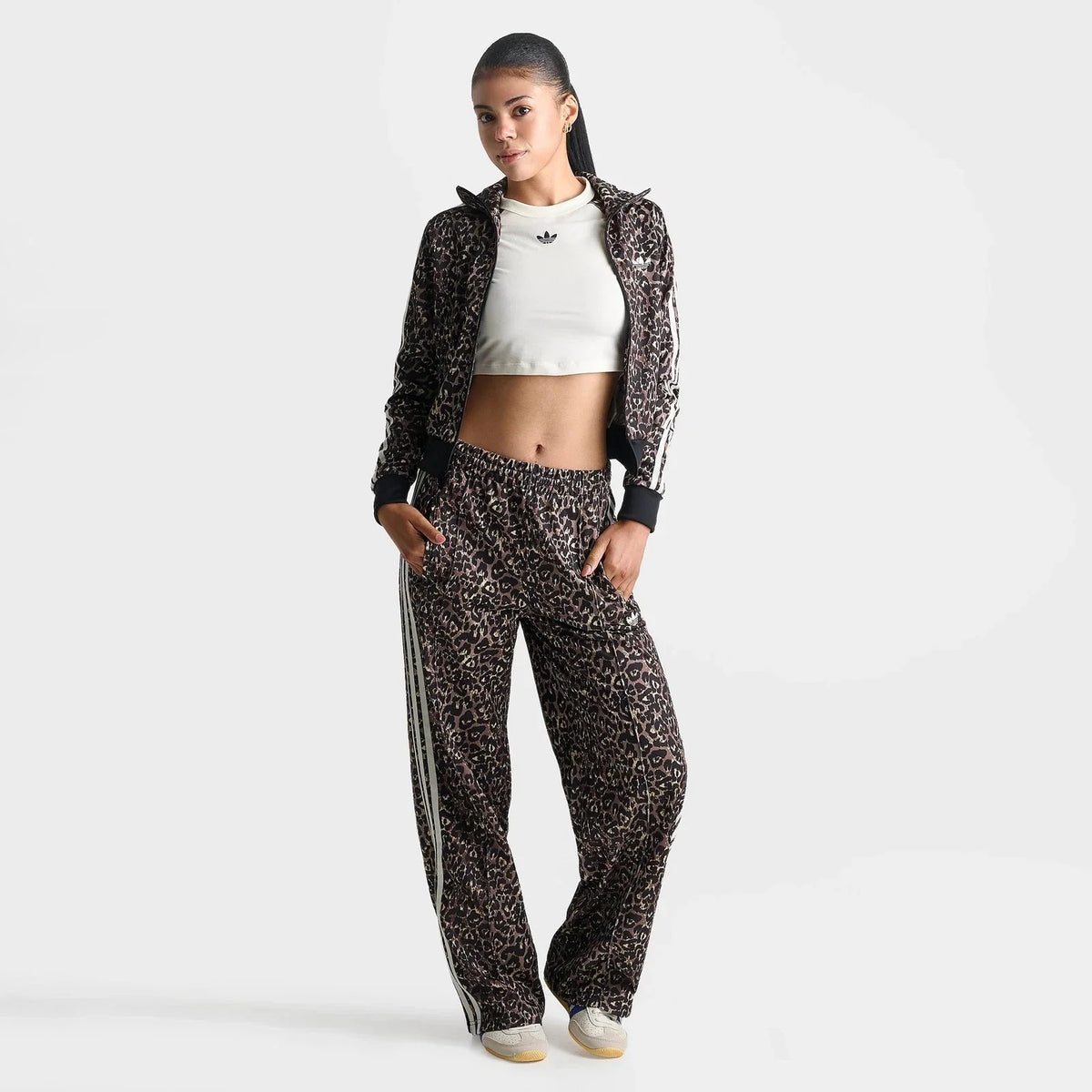 Women's Leopard Print Oversized Track Pants