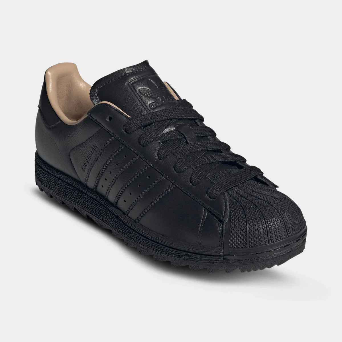 Men's Leather Shell-Toe Ripple Sole Sneakers