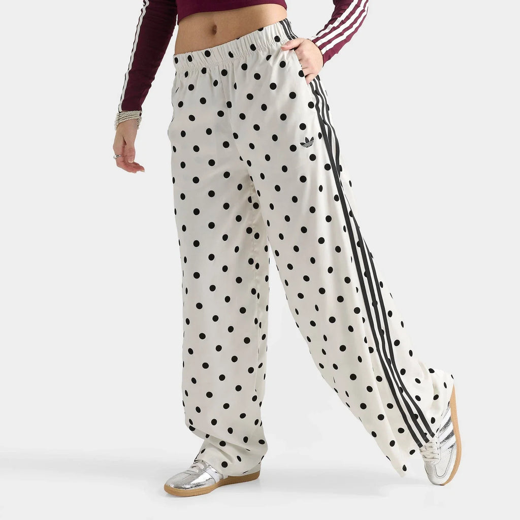 Women's Polka Dot Satin Wide-Leg Pants