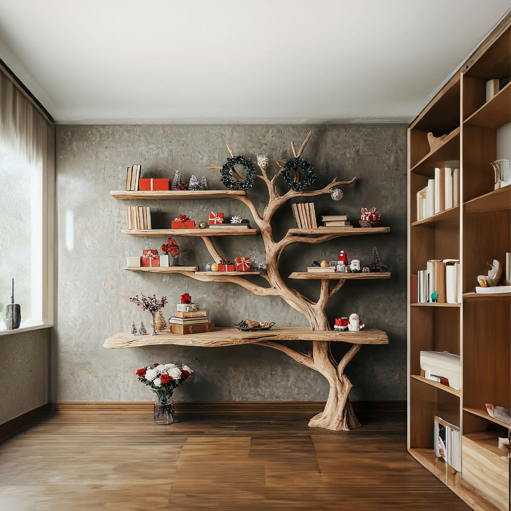 Tall Tree Branch Wall Bookshelf with Driftwood Look, 84 Inch - view 3