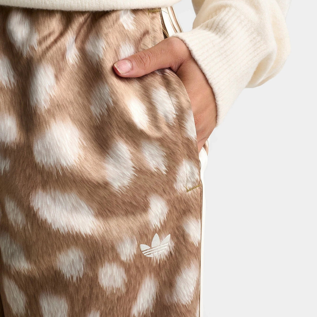 Women's Deer Print Satin Track Pants