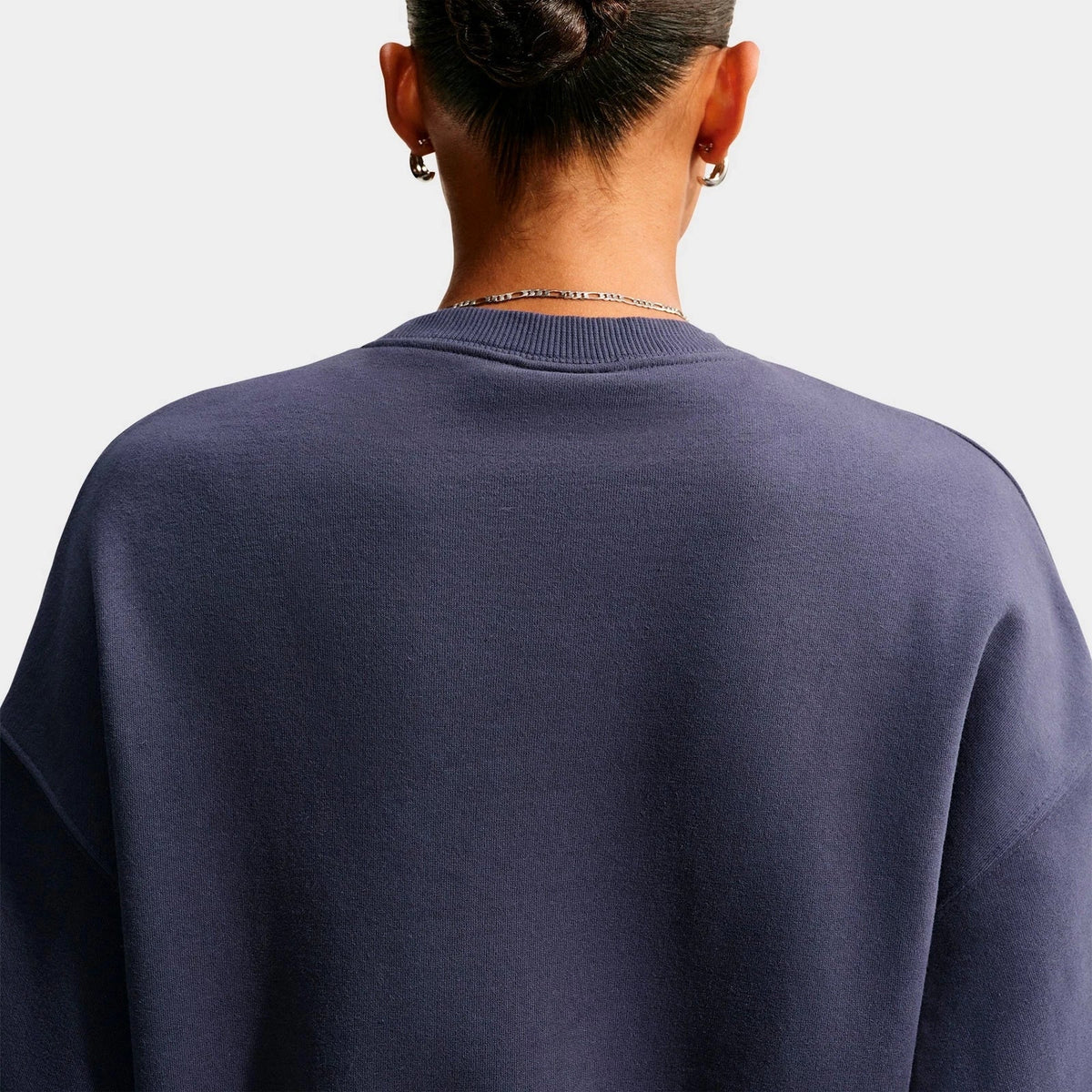 Women's Oversized Cropped Fleece Sweatshirt - Black