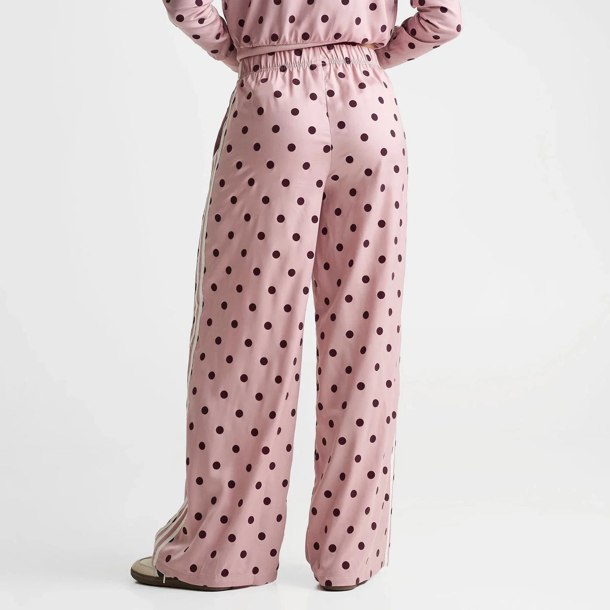 Women's Polka Dot Satin Wide-Leg Pants