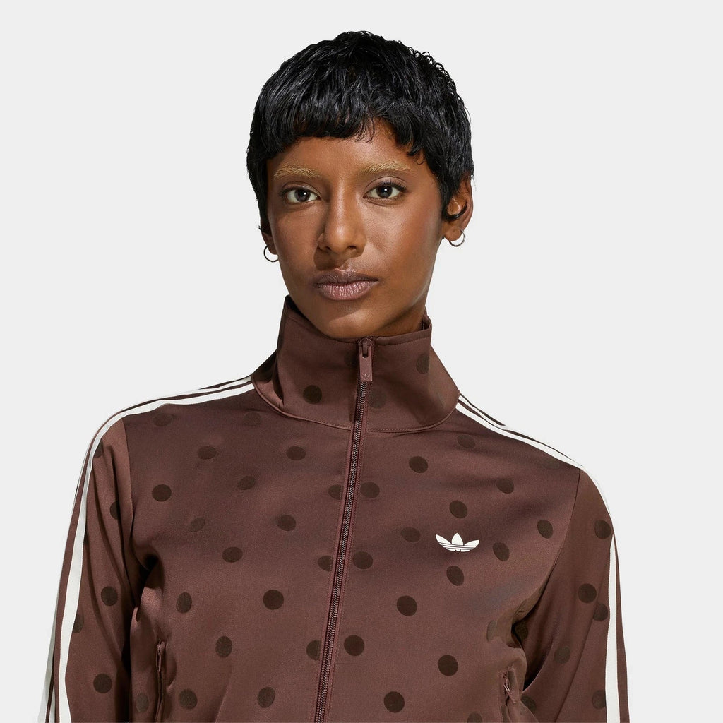 Women's Polka Dot Satin Full-Zip Track Jacket