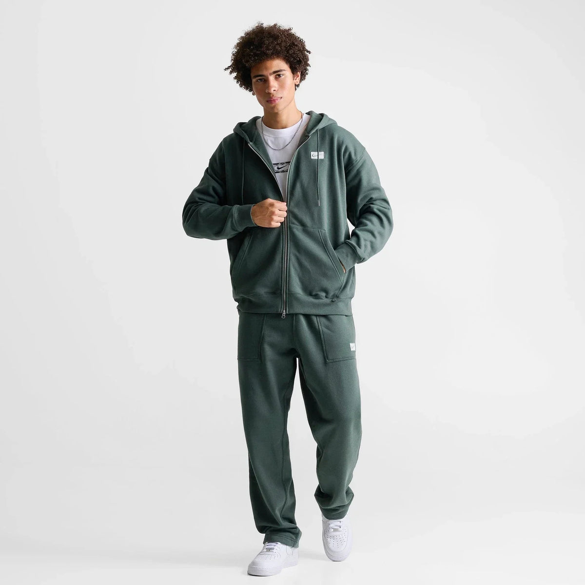 Men's Full-Zip Fleece Hoodie - Green