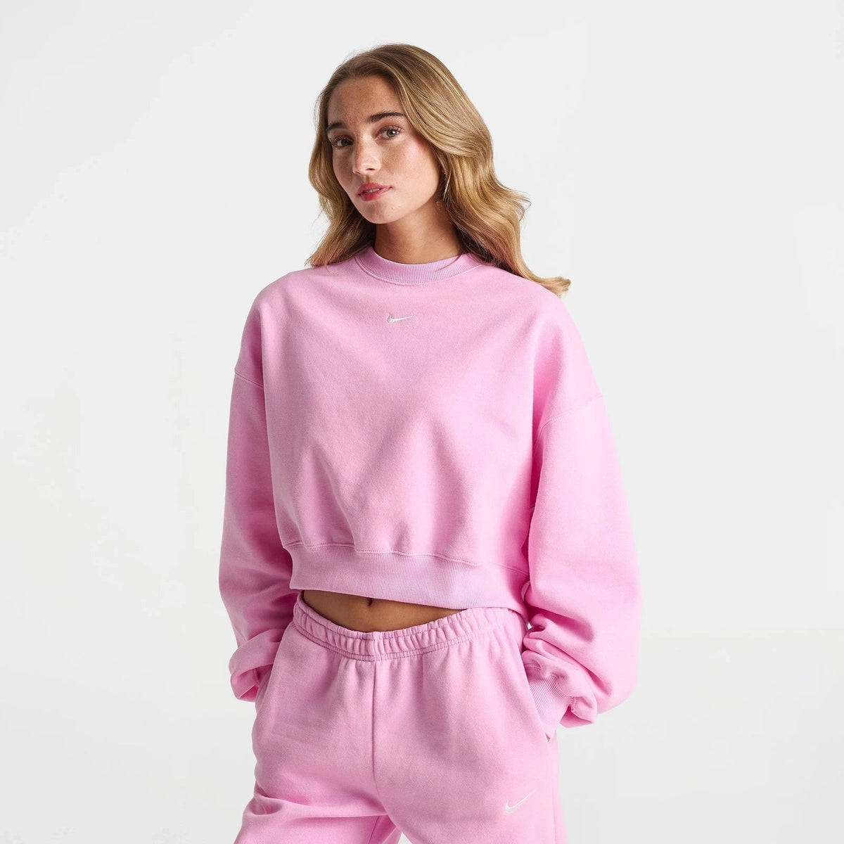 Women's Cropped Oversized Fleece Sweatshirt