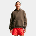 Women's Oversized Fleece Pullover Hoodie - Brown