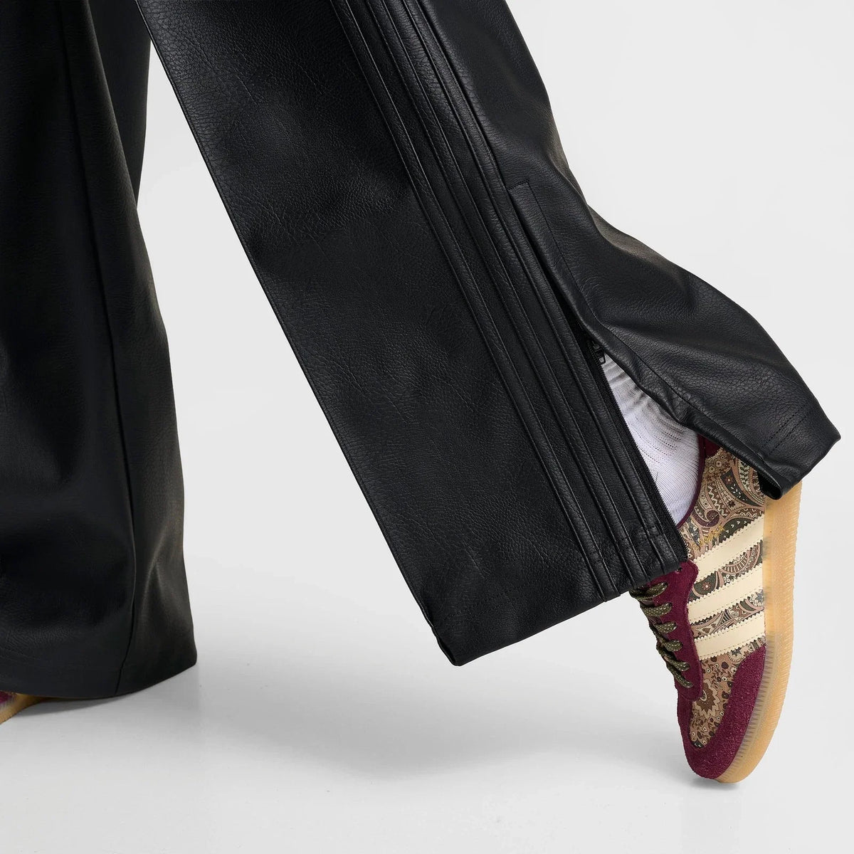 Women's Faux Leather Wide-Leg Pants