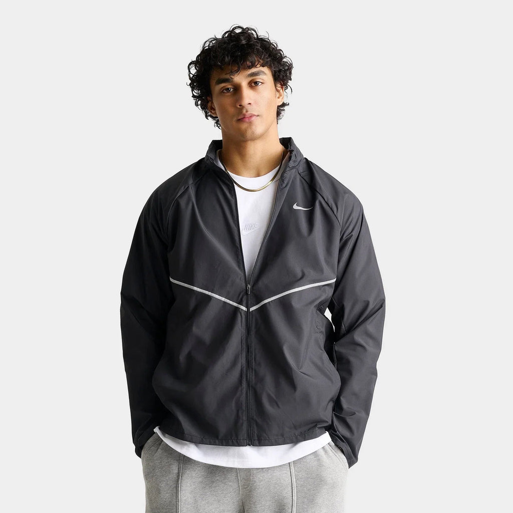 Men's Packable Water-Repellent Running Jacket - Black