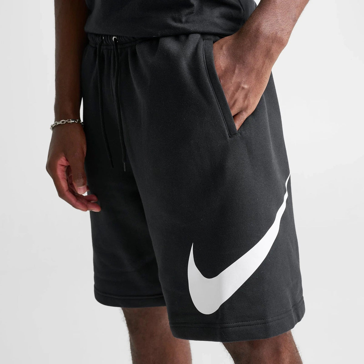 Men's Brushed Fleece Graphic Shorts - Black
