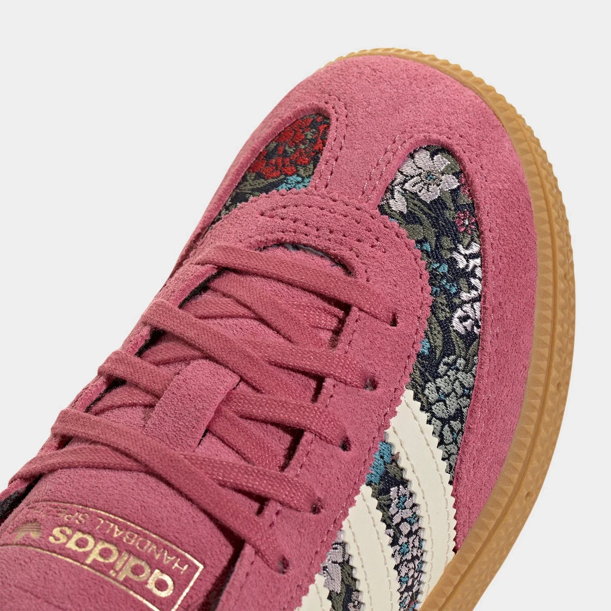 Girls' Floral Leather And Textile Sneakers