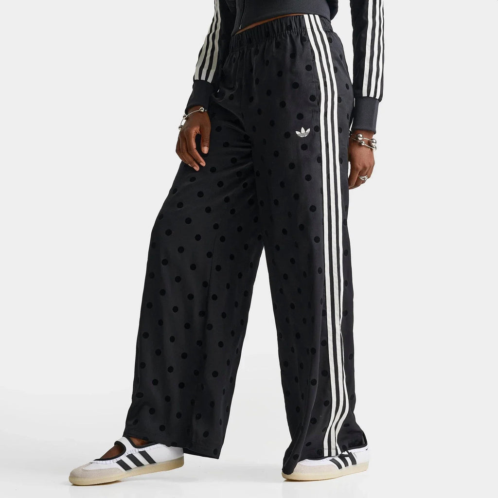 Women's Polka Dot Satin Wide-Leg Pants