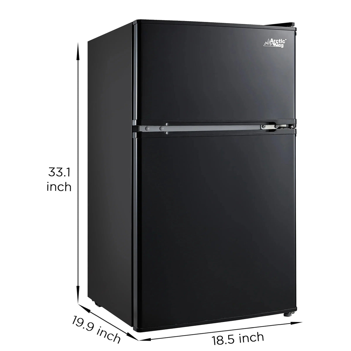 Arctic King Two-Door Mini Fridge With Freezer, 3.2 Cu. Ft., Stainless Steel