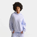 Women's Oversized Grommet Fleece Hoodie - Purple