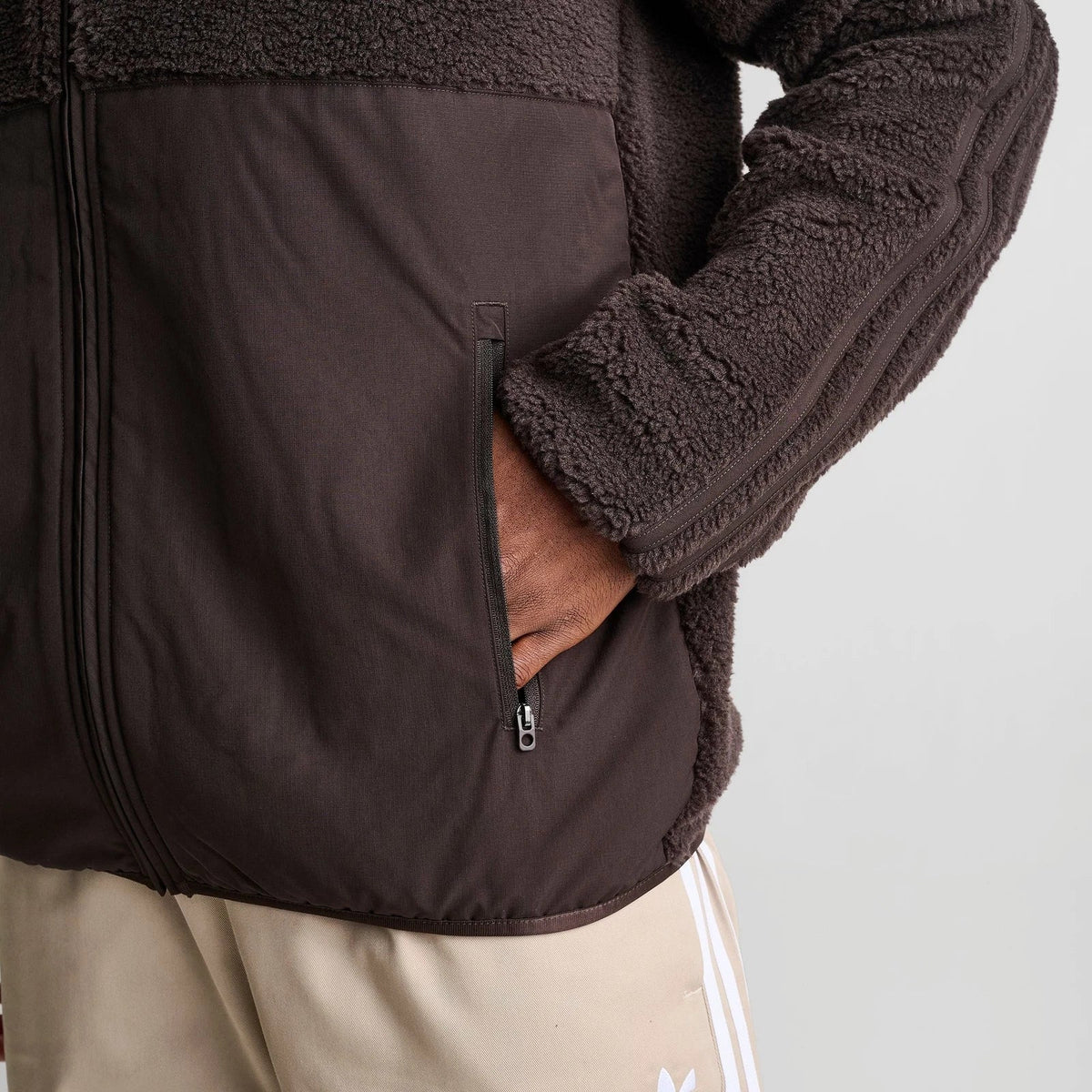 Men's Recycled Fleece Full-Zip Jacket - Brown