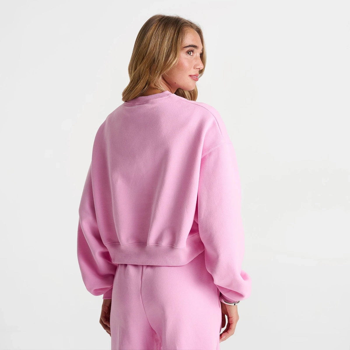 Women's Cropped Oversized Fleece Sweatshirt