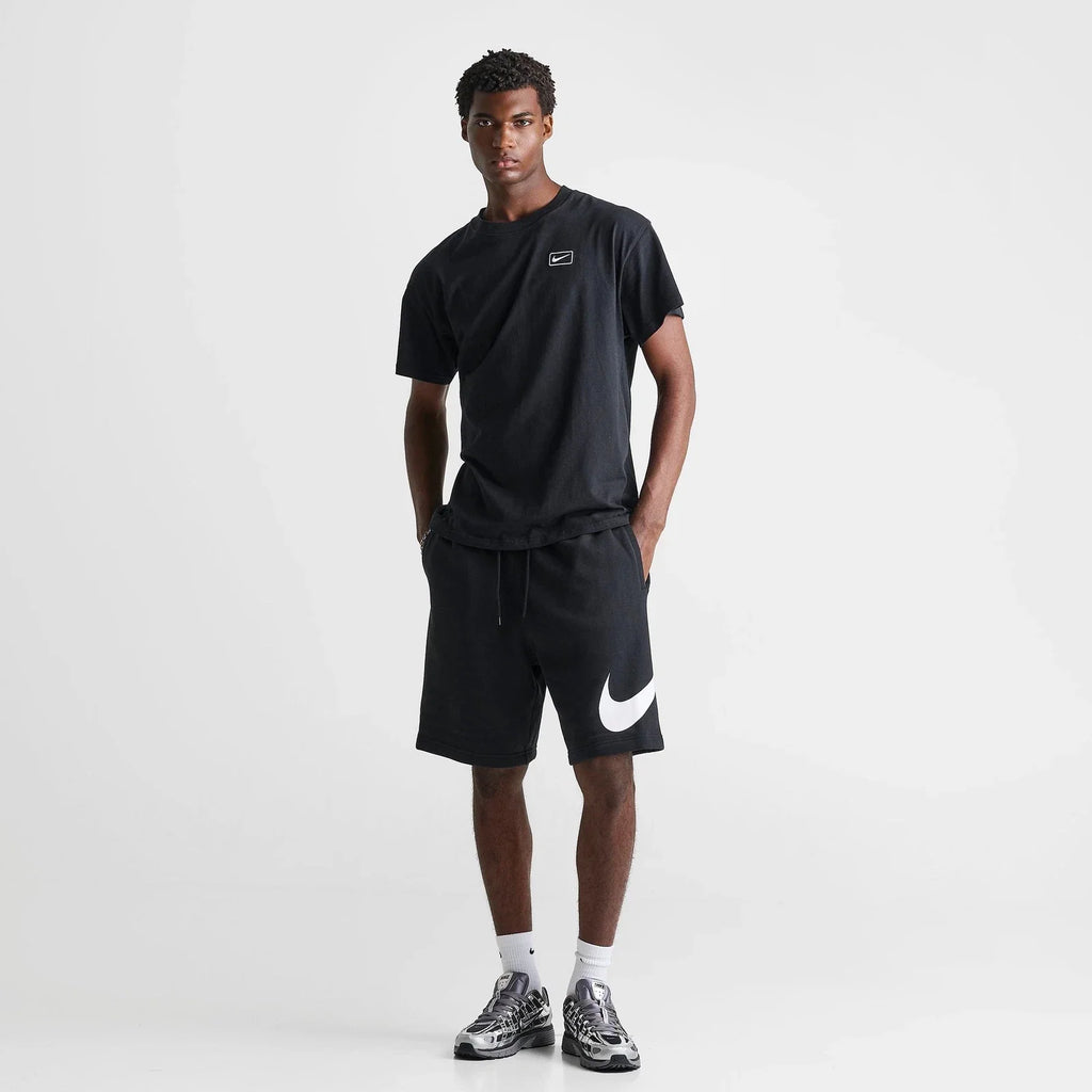 Men's Brushed Fleece Graphic Shorts - Black