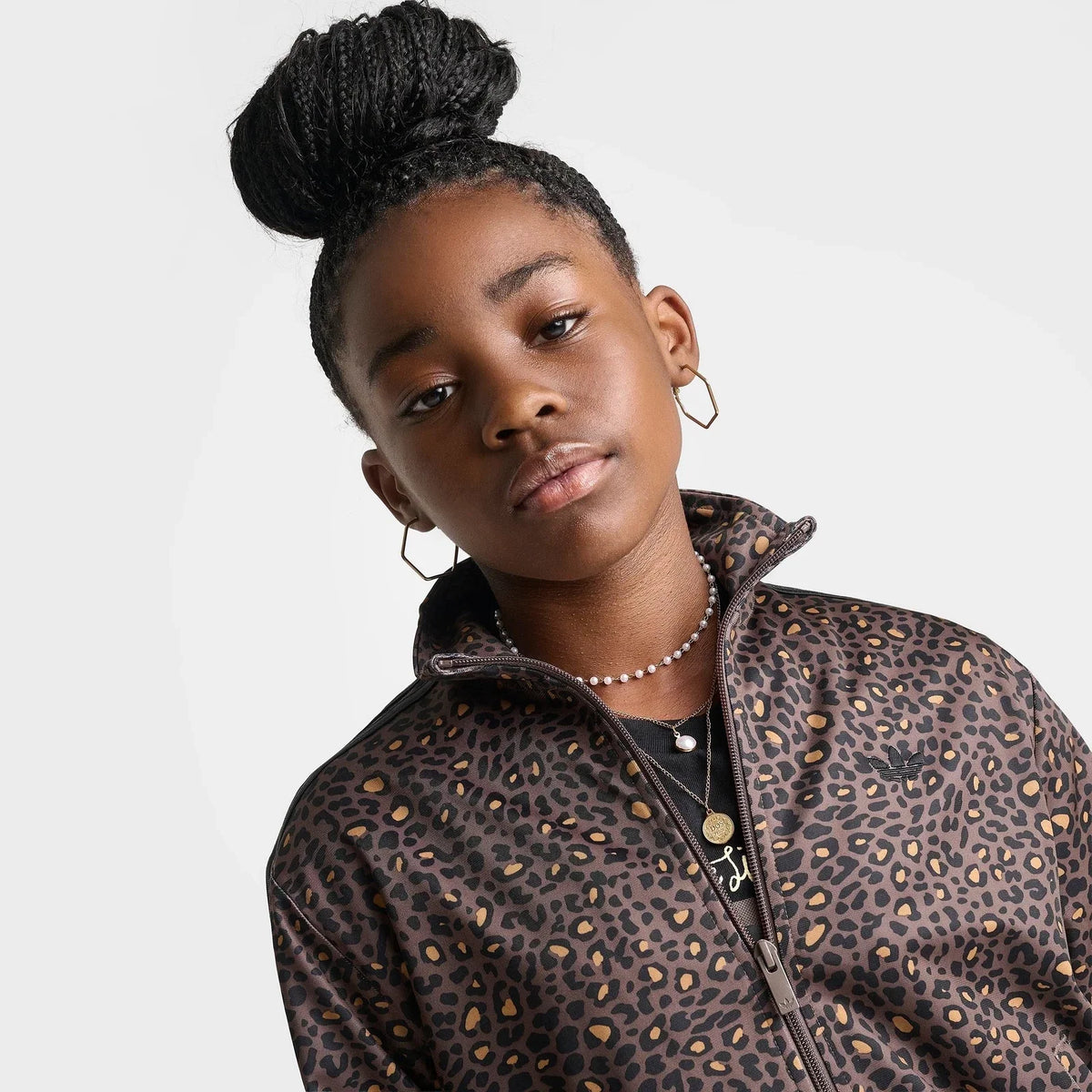 Girls' Leopard Print Track Jacket