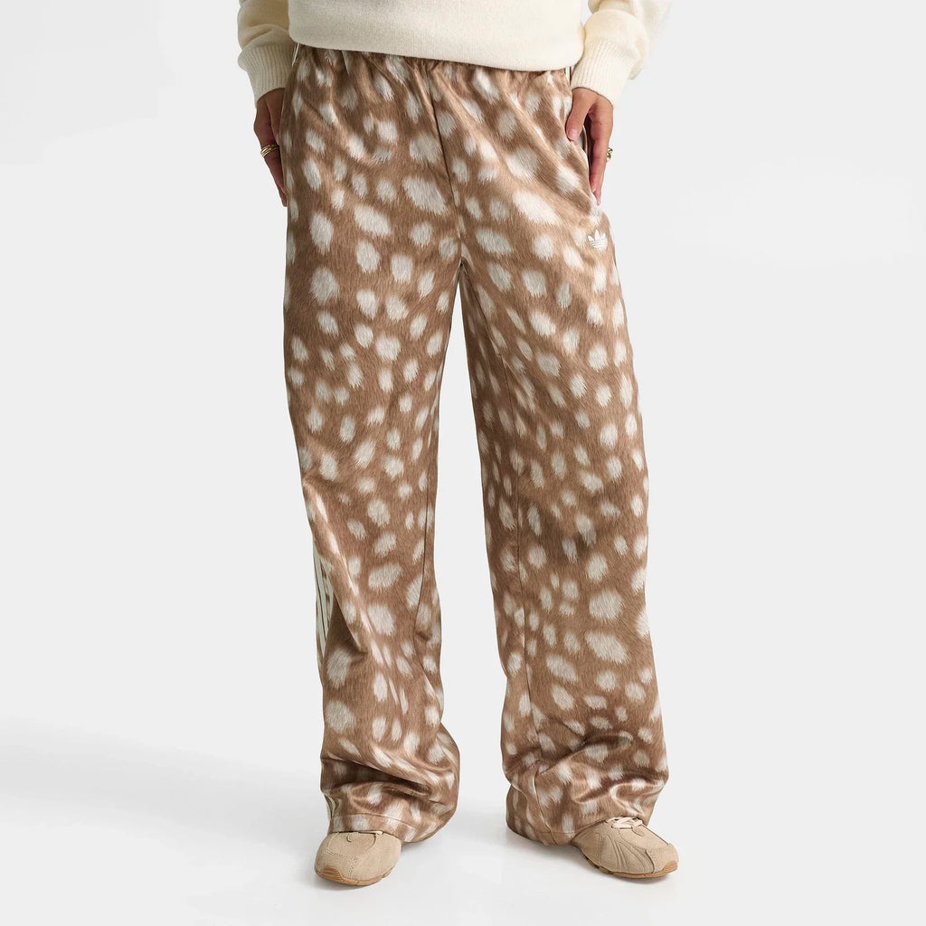 Women's Deer Print Satin Track Pants
