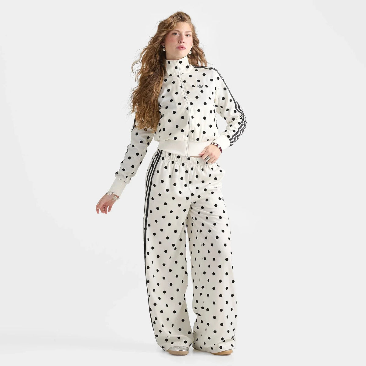 Women's Polka Dot Satin Track Jacket