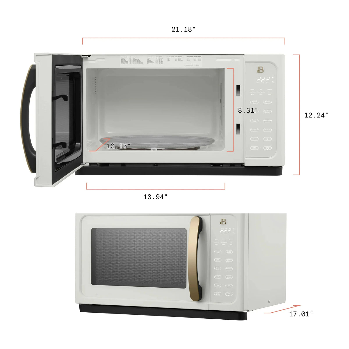 Beautiful 1.1 Cu ft 1000 Watt Sensor Microwave Oven, White Icing - BFCMS811WEST10