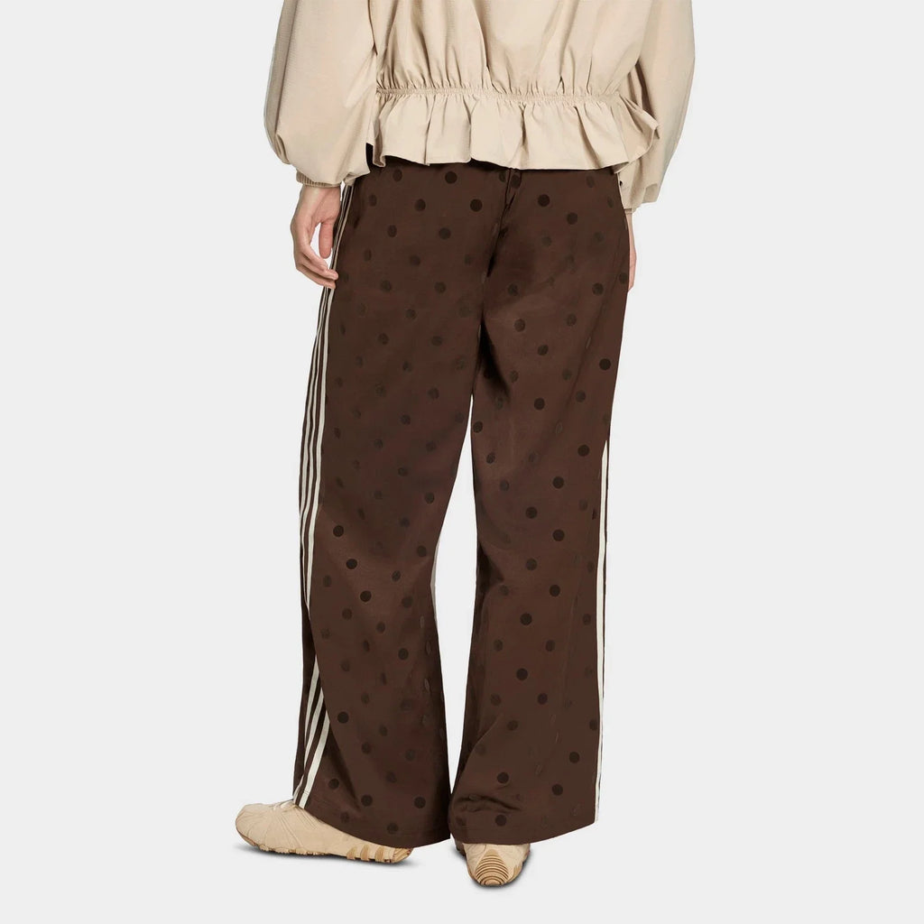 Women's Polka Dot Satin Wide-Leg Track Pants