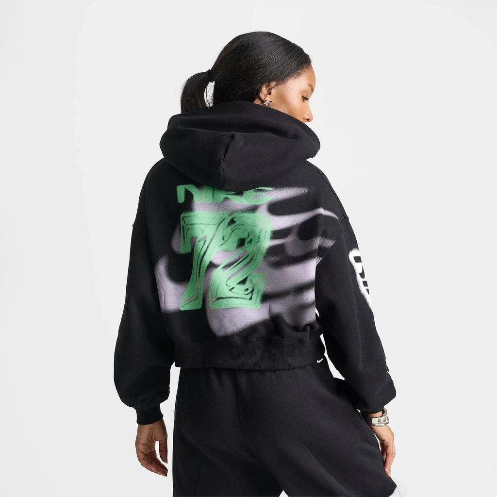 Women's Cropped Cotton-Blend Fleece Hoodie