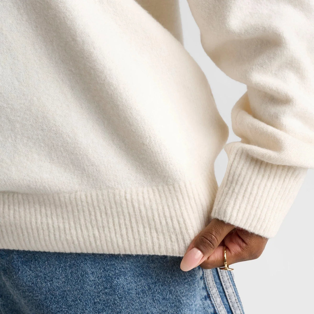 Women's Loose-Fit Wool-Blend Knit Sweater