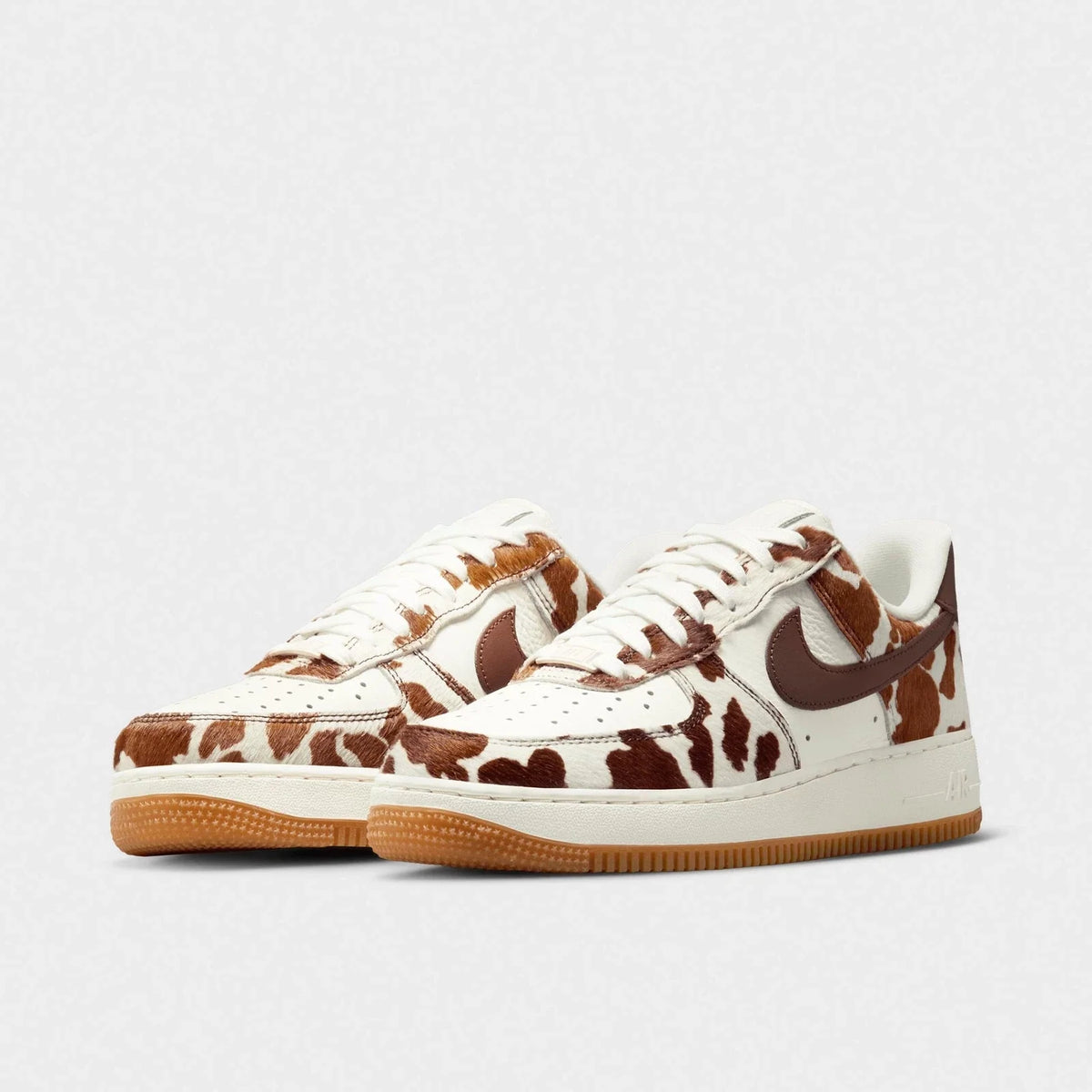 Women's Cow-Print Leather Low-Top Sneakers