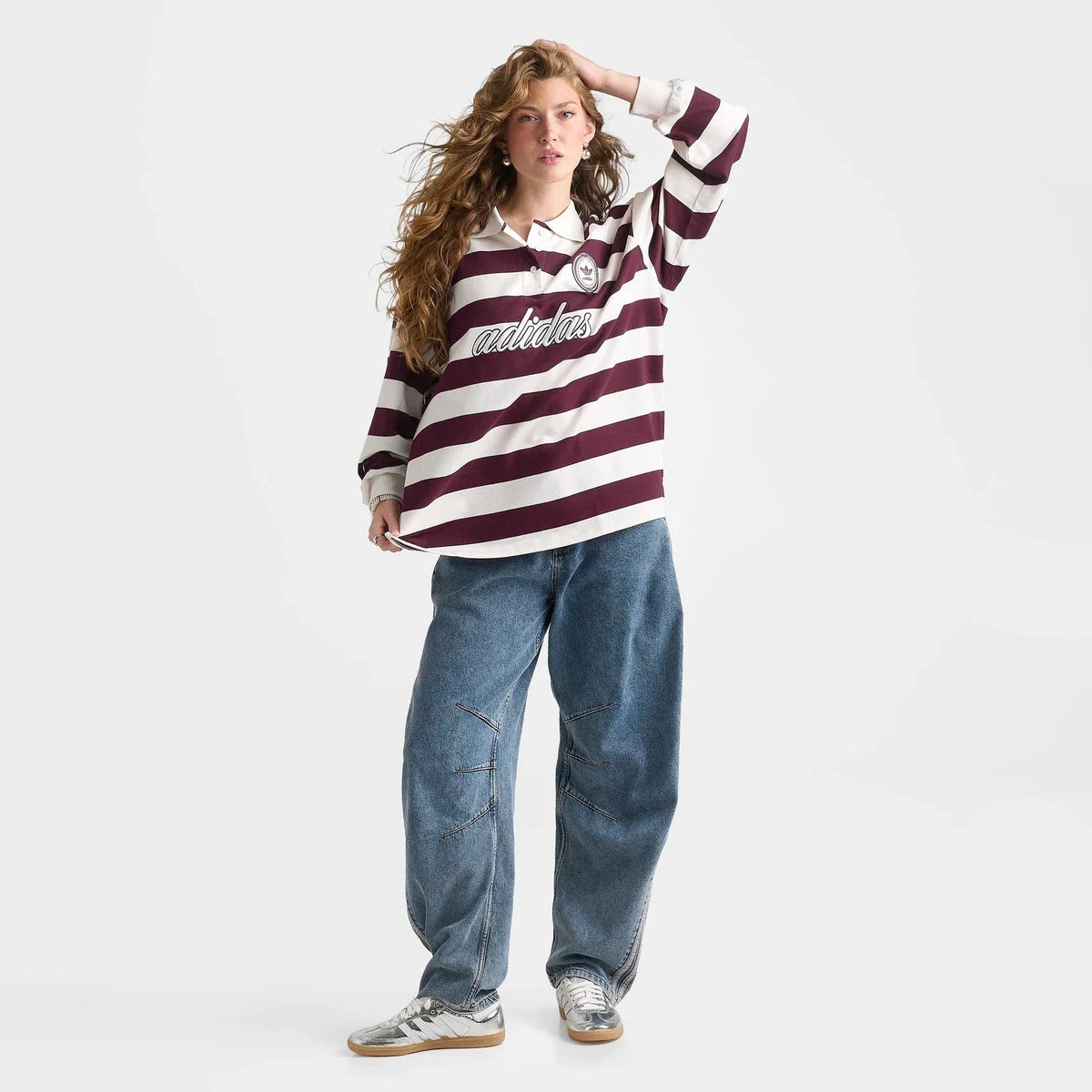 Women's Striped Oversized Rugby Shirt